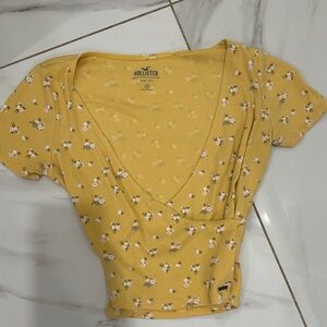 Hollister Mustard Floral Blouse